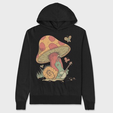 Cottagecore Snail, Hanorac Oversize Barbati (Unisex)