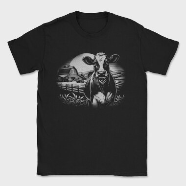 Cow Farm Monochrome, Tricou Barbati (Unisex)