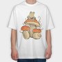 Cottagecore Mushroom Frog, Tricou Oversize Barbati (Unisex)