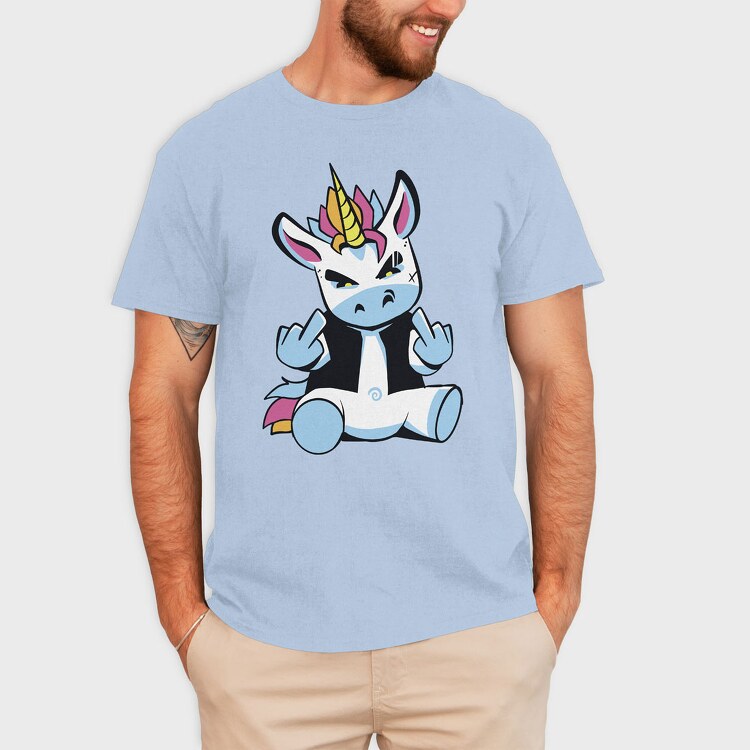 Punk Unicorn Middle Finger, Tricou Barbati (Unisex)