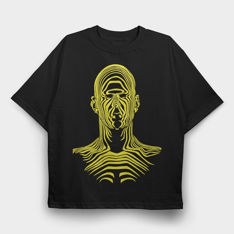 Yellow Lines Man, Tricou Oversize Barbati (Unisex)