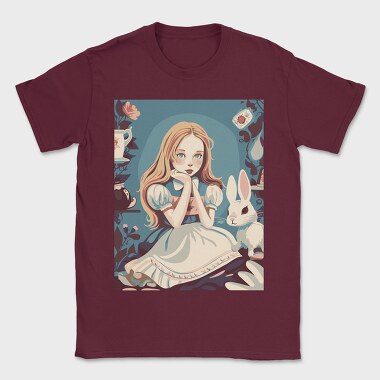 Cute Girl With Rabbit, Tricou Barbati (Unisex)