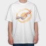 Girls Hand And Horse Touching, Tricou Oversize Barbati (Unisex)