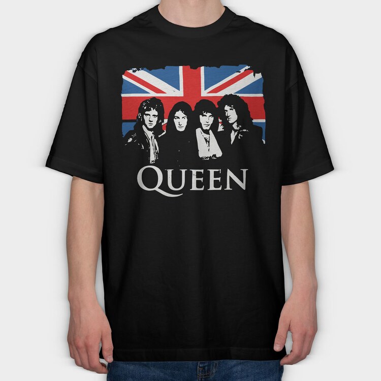 Union Jack Queen, Tricou Oversize Barbati (Unisex)