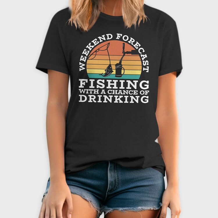 Retro Sunset Drink and Fishing, Tricou Barbati (Unisex)