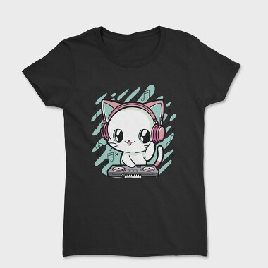 Cute Cat Dj, Tricou Femei