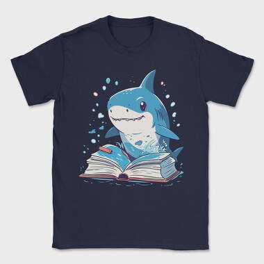 Cute Shark Reading, Tricou Barbati (Unisex)