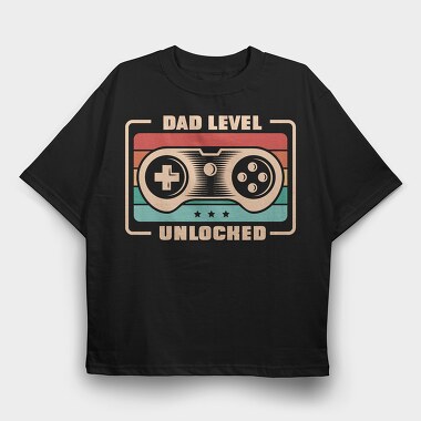 Dad Level Unlocked, Tricou Oversize Barbati (Unisex)