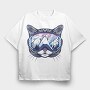 Cat Ski Glasses Skii, Tricou Oversize Barbati (Unisex)