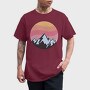 Retro Sunset Mountain, Tricou Barbati (Unisex)