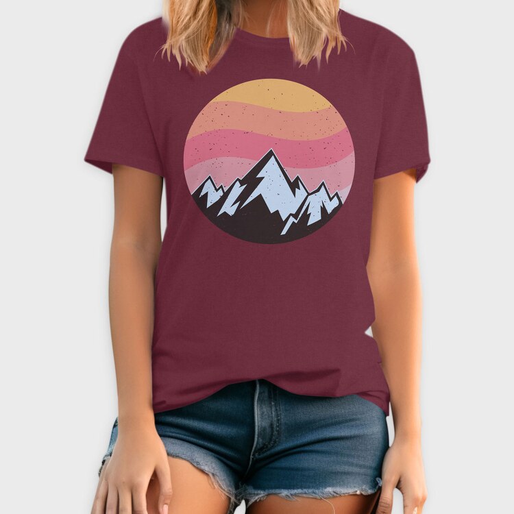 Retro Sunset Mountain, Tricou Barbati (Unisex)