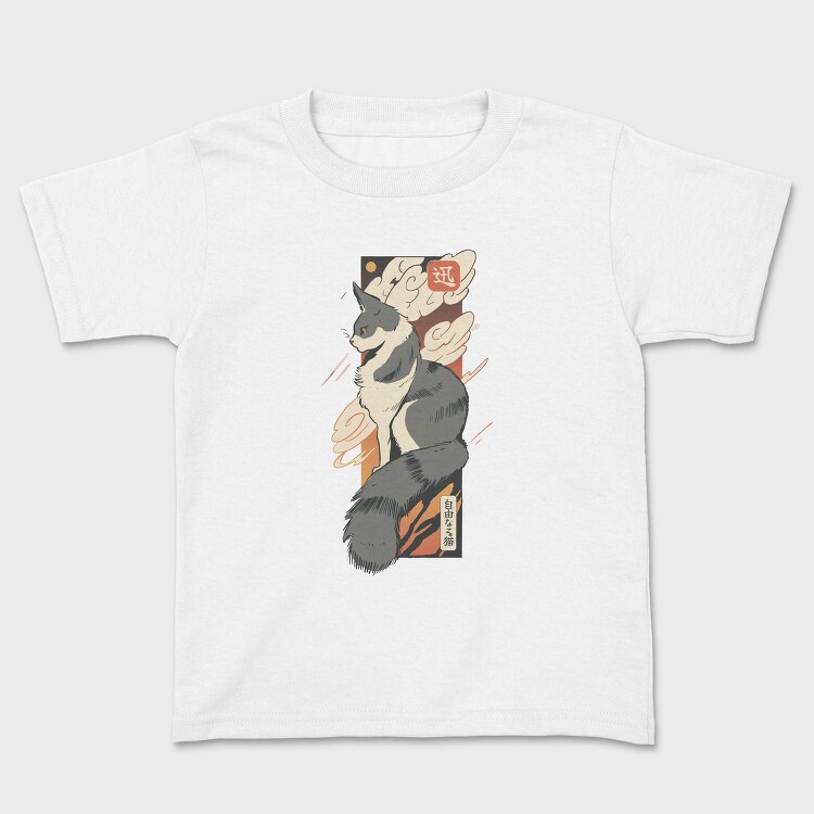 Cat Sunset Japanese Traditional, Tricou Copii