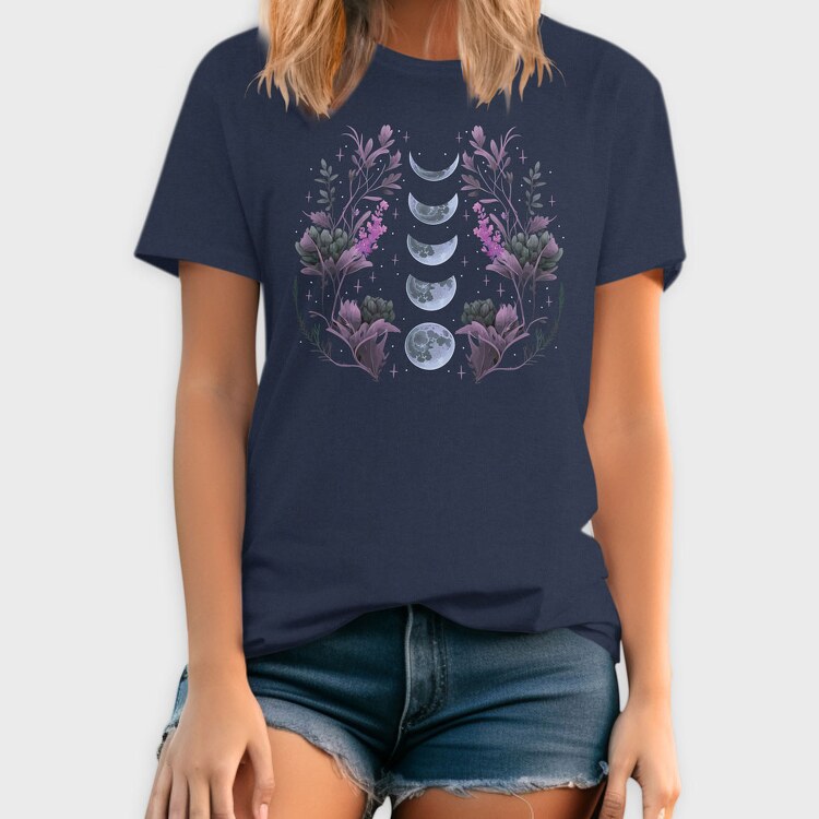 Purple Flowers Dark Moon, Tricou Barbati (Unisex)