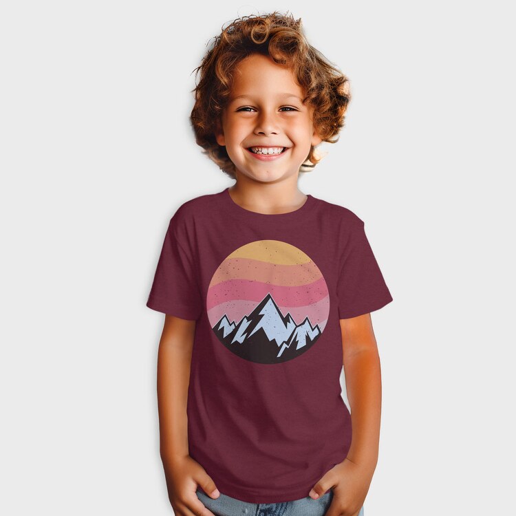 Retro Sunset Mountain, Tricou Copii