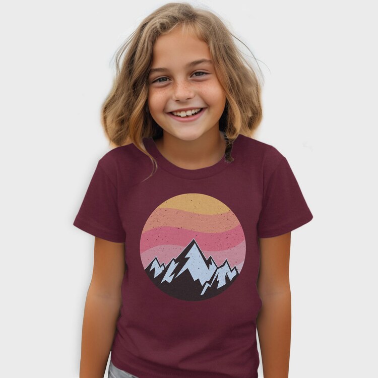 Retro Sunset Mountain, Tricou Copii