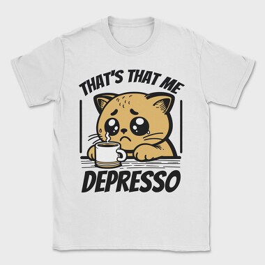 Depresso Cat, Tricou Barbati (Unisex)
