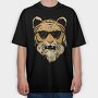 Teddy Bear Glasses, Tricou Oversize Barbati (Unisex)