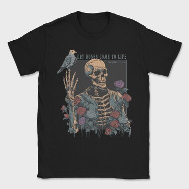 Floral Skeleton With A Bird Dove Life, Tricou Barbati (Unisex)