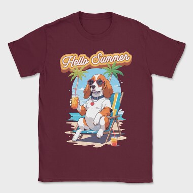 Dog Beach Hello Summer, Tricou Barbati (Unisex)