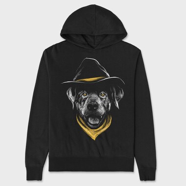 Dog Cowboy Realistic Color, Hanorac Oversize Barbati (Unisex)