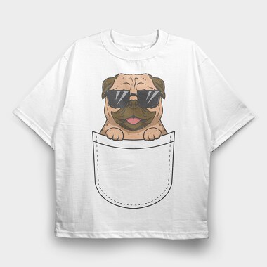 Dog in a Pocket, Tricou Oversize Barbati (Unisex)