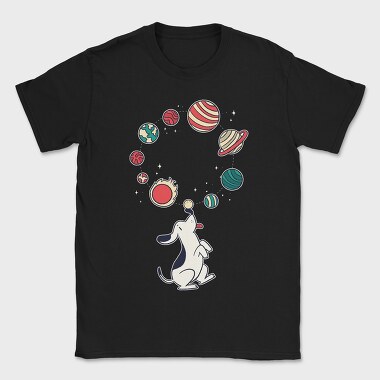 Dog Juggling Planets, Tricou Barbati (Unisex)