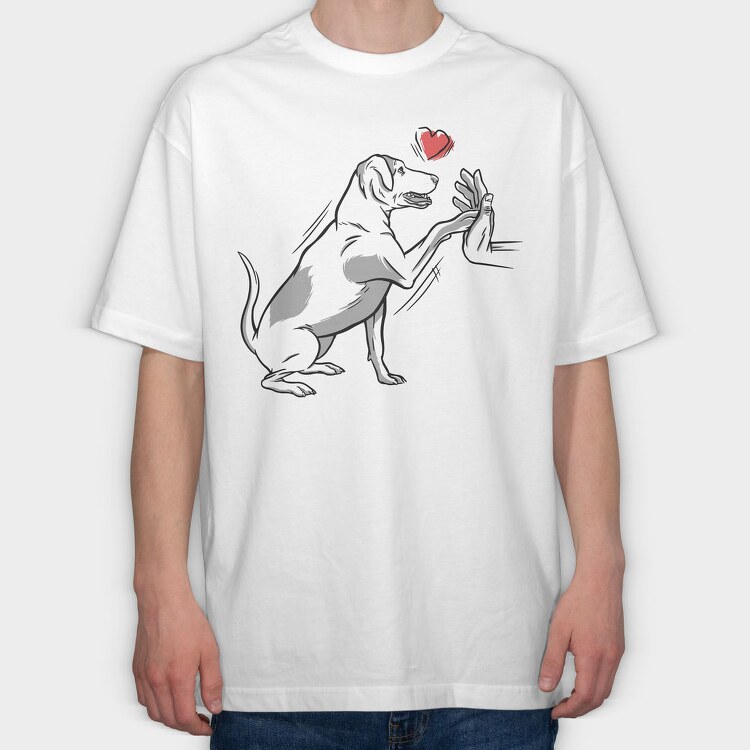 Dog High Five, Tricou Oversize Barbati (Unisex)