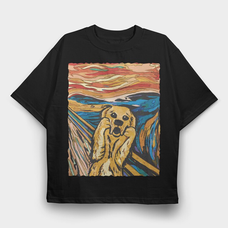 Dog Scream, Tricou Oversize Barbati (Unisex)