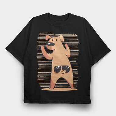 Dog Tail Glasses, Tricou Oversize Barbati (Unisex)