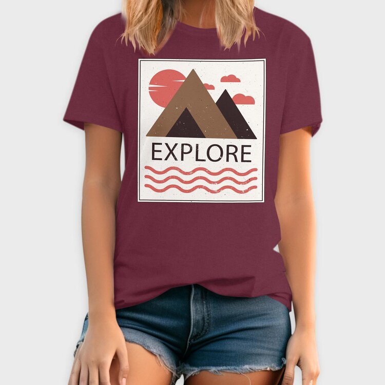 Explore, Tricou Barbati (Unisex)