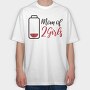 Girl Mom Battery Funny Momo Of Two Girls, Tricou Oversize Barbati (Unisex)
