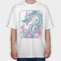 Floral Dragon Peranaken, Tricou Oversize Barbati (Unisex)