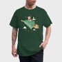 Santa Cat Christmas Tree, Tricou Barbati (Unisex)