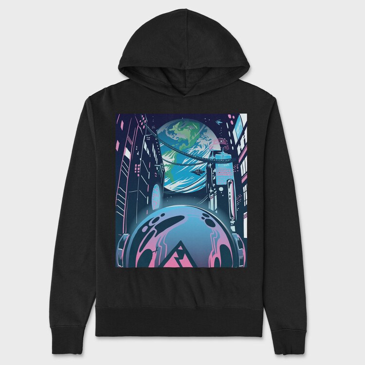 Space City Earth, Hanorac Oversize Barbati (Unisex)