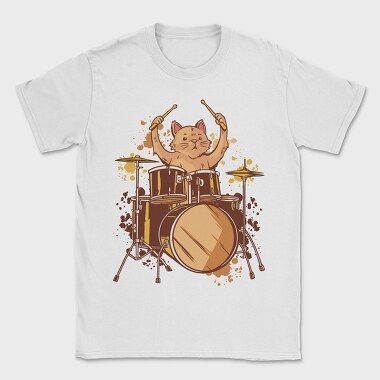 Drummer Cat, Tricou Barbati (Unisex)