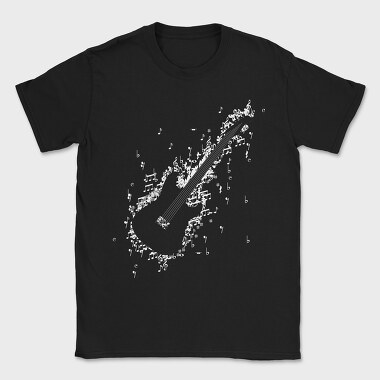 Electric Guitar Formed by Notes and Signs, Tricou Barbati (Unisex)