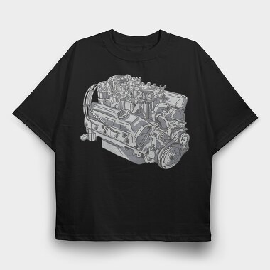 Engine, Tricou Oversize Barbati (Unisex)