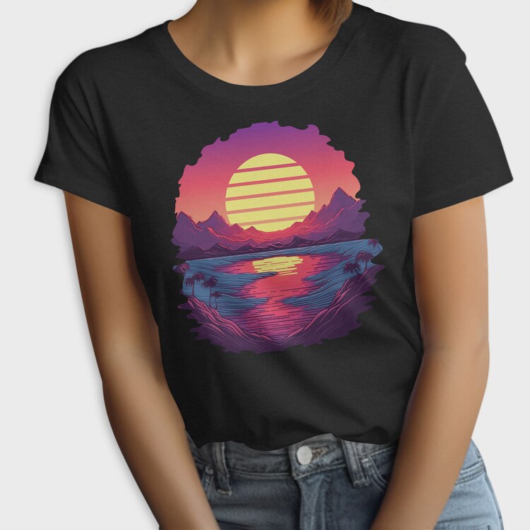 Retro Sunset View, Tricou Femei