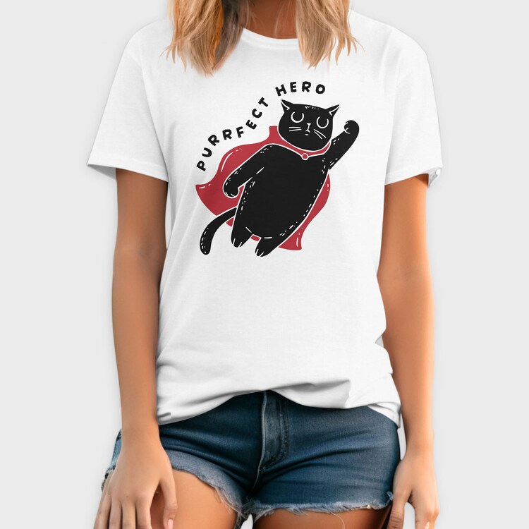 Purrfect Hero, Tricou Barbati (Unisex)