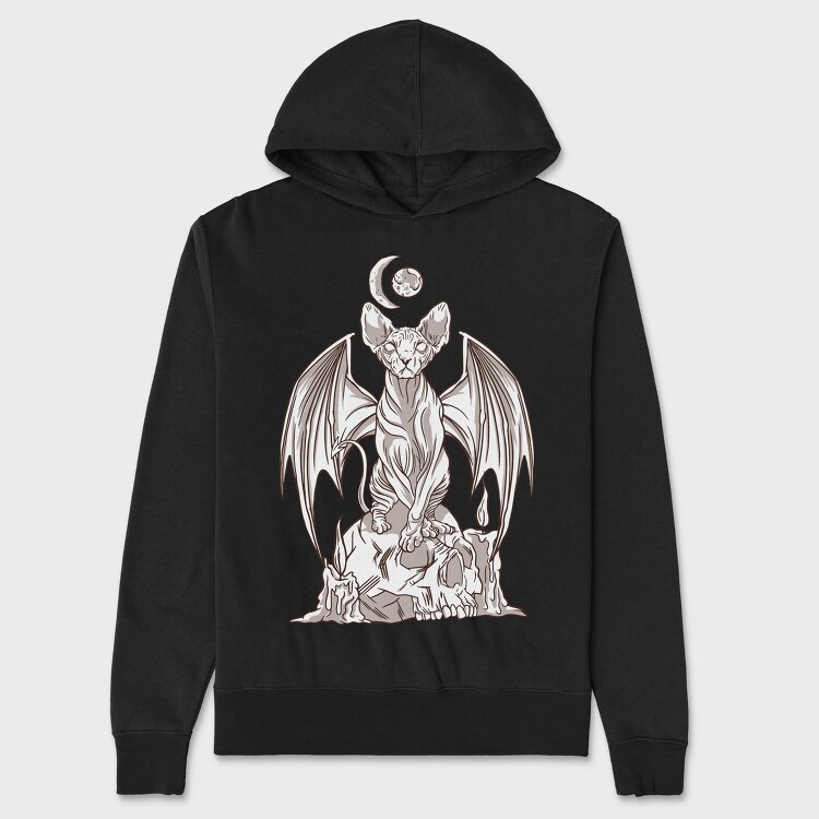 Evil Sphynx Cat, Hanorac Oversize Barbati (Unisex)