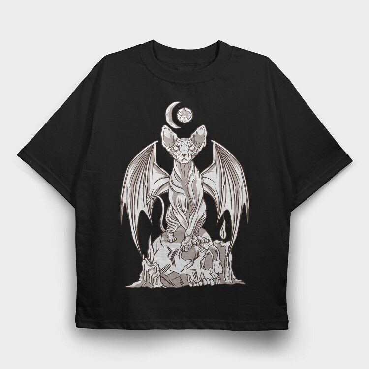 Evil Sphynx Cat, Tricou Oversize Barbati (Unisex)