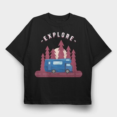 Explore Camper, Tricou Oversize Barbati (Unisex)