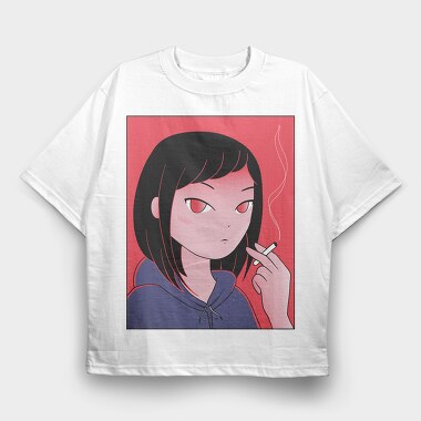 Smoke Red Eyes, Tricou Oversize Barbati (Unisex)