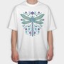 Floral Dragonfly Watercolor, Tricou Oversize Barbati (Unisex)