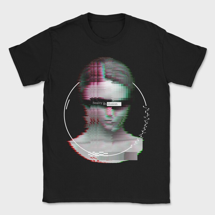 Glitch Front Face, Tricou Barbati (Unisex)