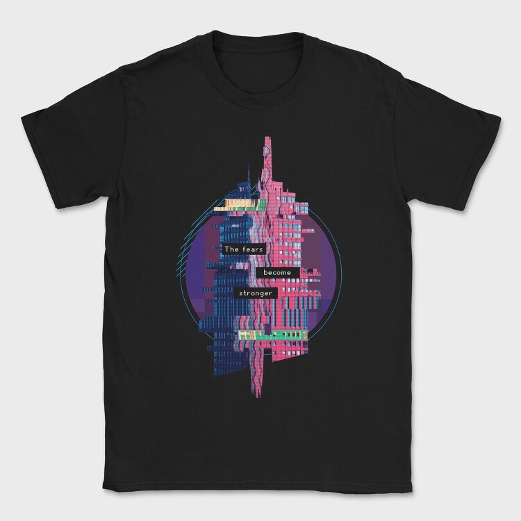 Glitch Quote And Building, Tricou Barbati (Unisex)