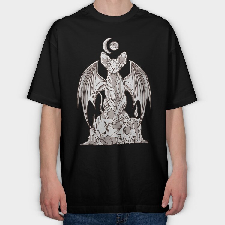 Evil Sphynx Cat, Tricou Oversize Barbati (Unisex)