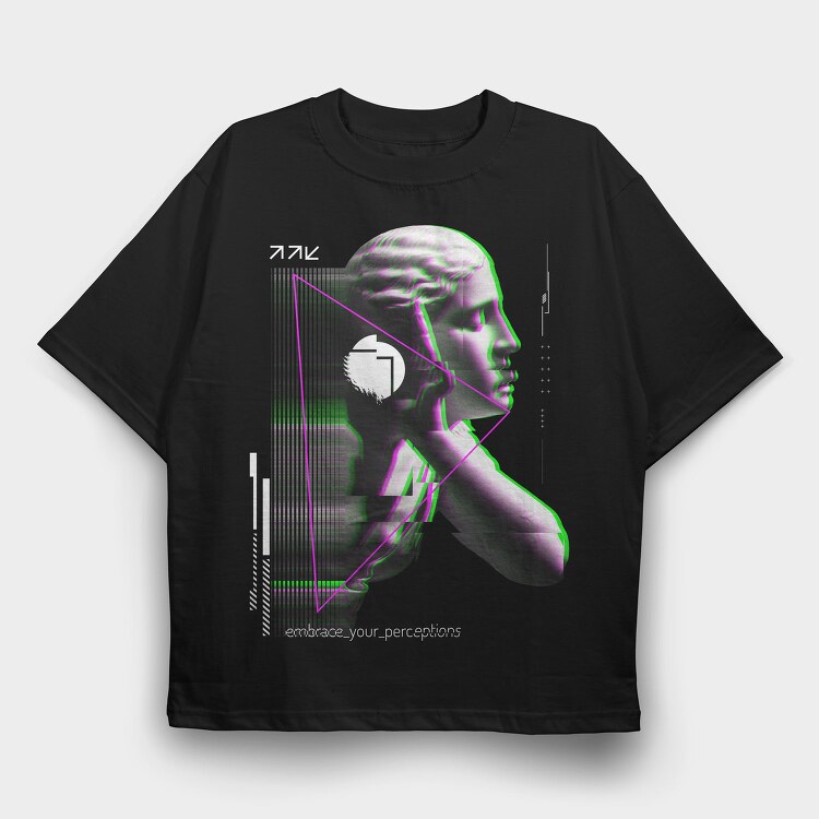Glitch Sculpture, Tricou Oversize Barbati (Unisex)