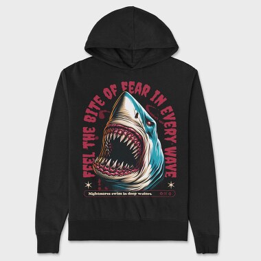 Feel the Bite of Fear in Every Wave, Hanorac Oversize Barbati (Unisex)