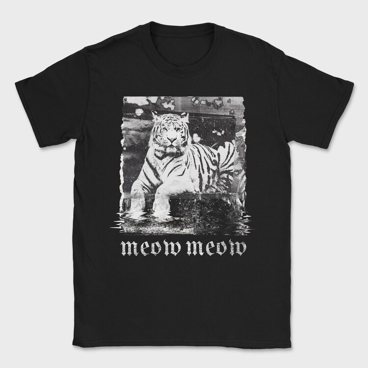 Glitch Tiger Photocopy, Tricou Barbati (Unisex)